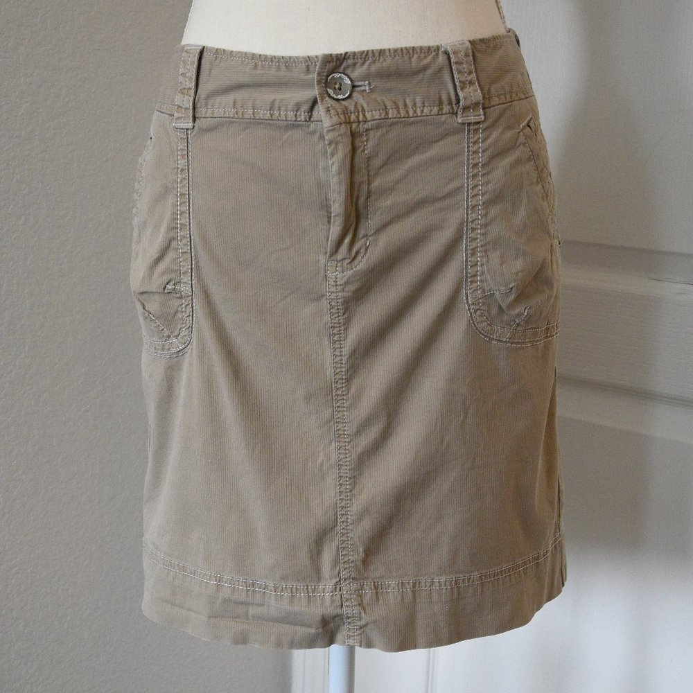 Eddie Bauer Beige Tan Cotton Stretch Skirt Size 2